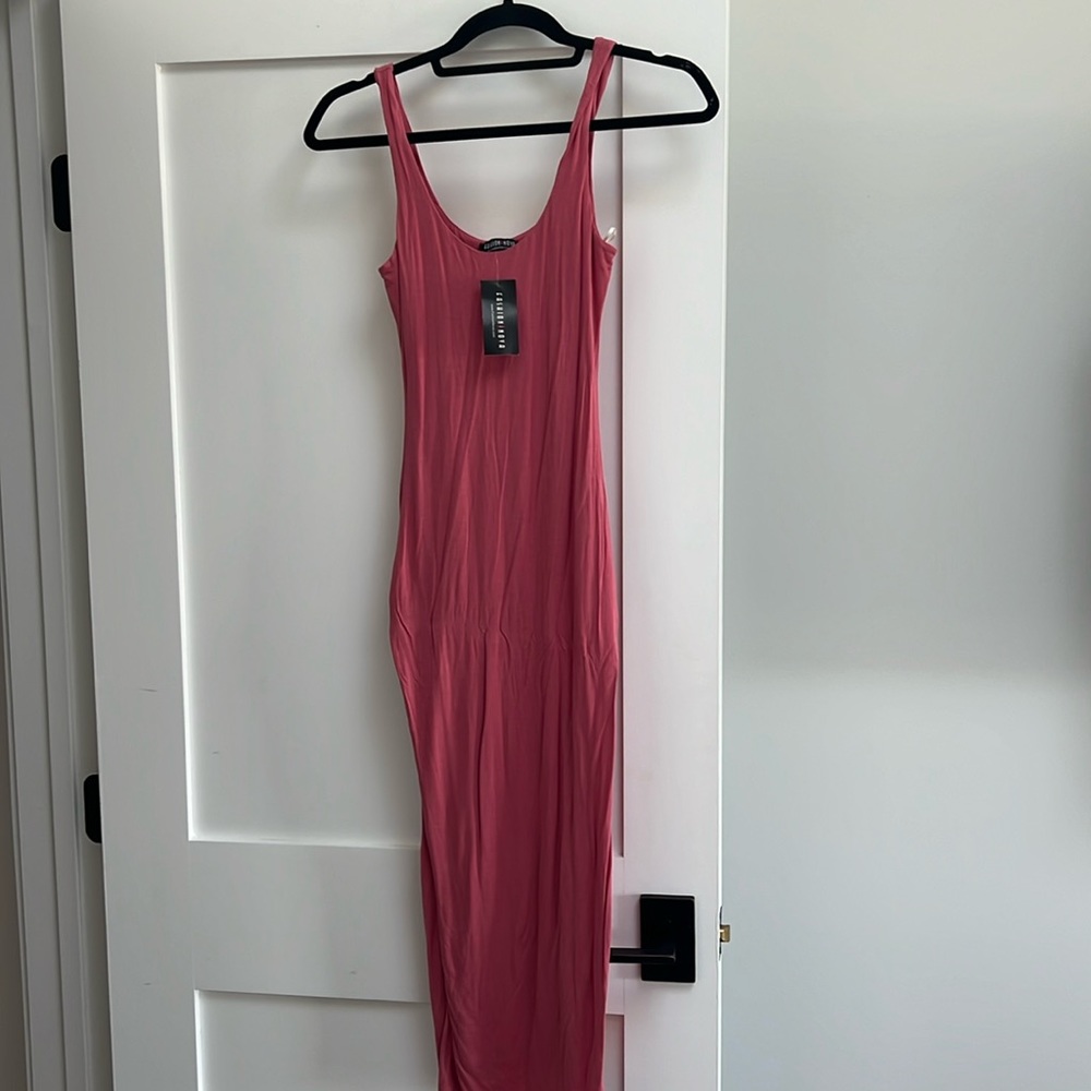 Fashion Nova Sleeveless Midi Dress in Dusty Rose